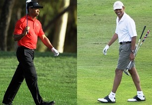 Media Komplain Dilarang Liput `Duel` Obama - Tiger Woods